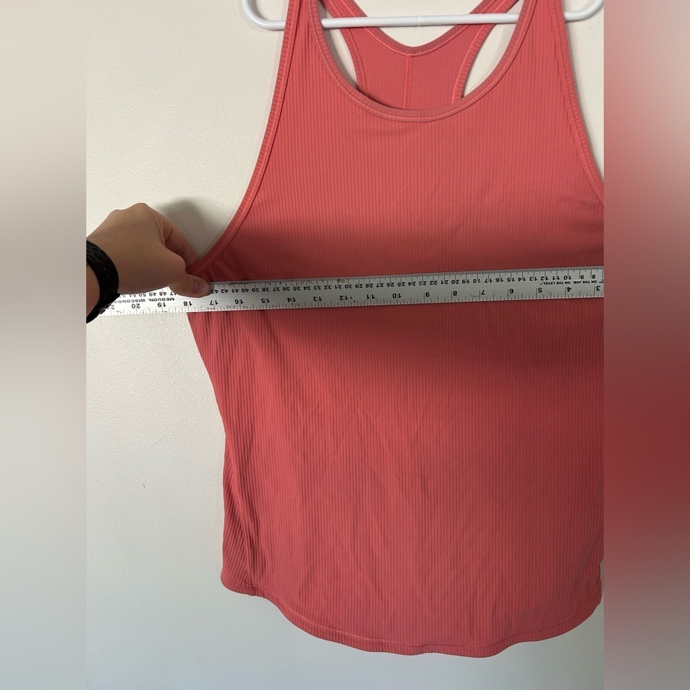 Lululemon Base Pace Ribbed Tank Top Raspberry Cream Size 6 - Picture 3 of 5
